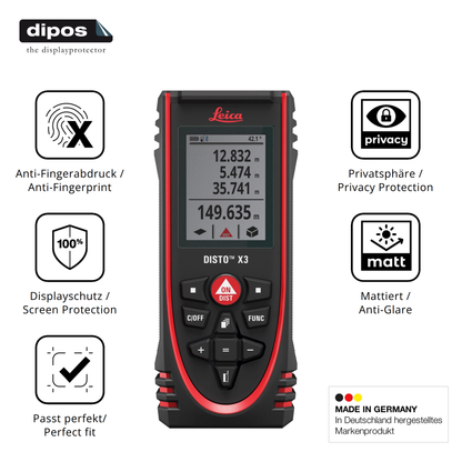 Privatsphäre-Schutz durch Sichtschutz-Folie passend zugeschnitten für Leica Disto X3