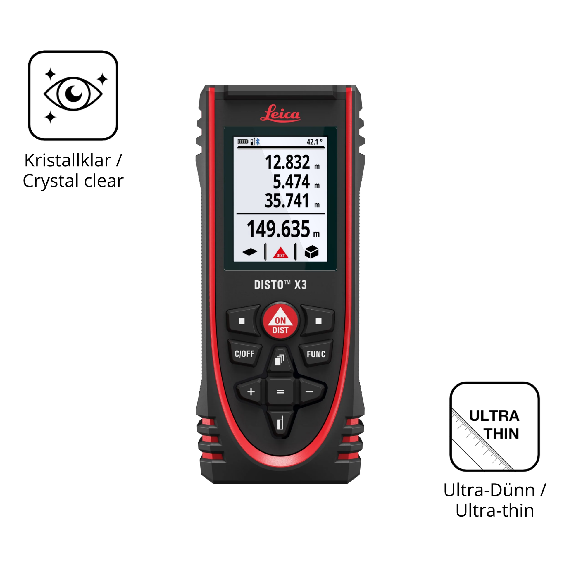 Dünne und klare Folie passend zugeschnitten für Leica Disto X3