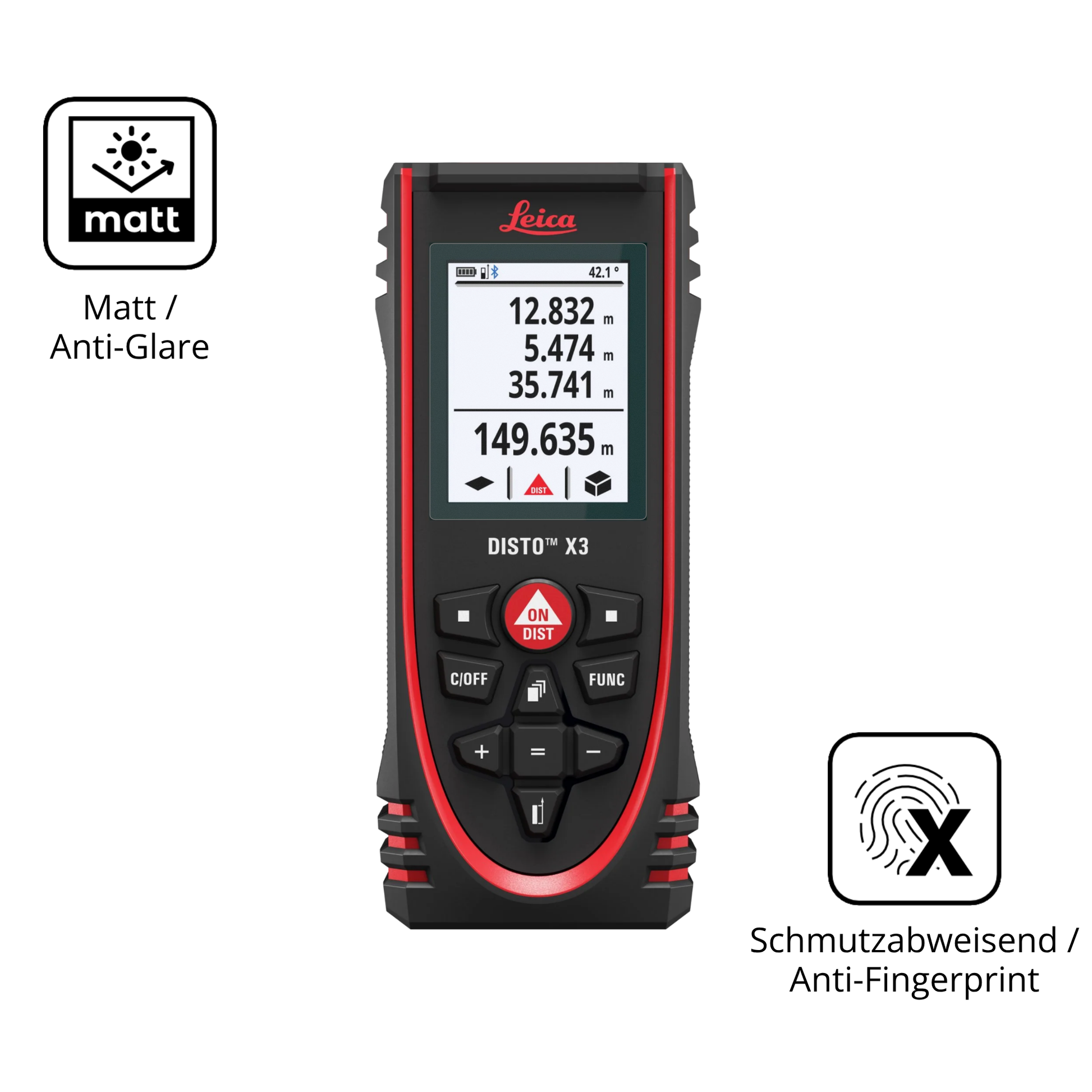 9H Hartbeschichtete, flexible Folie passend zugeschnitten für Leica Disto X3