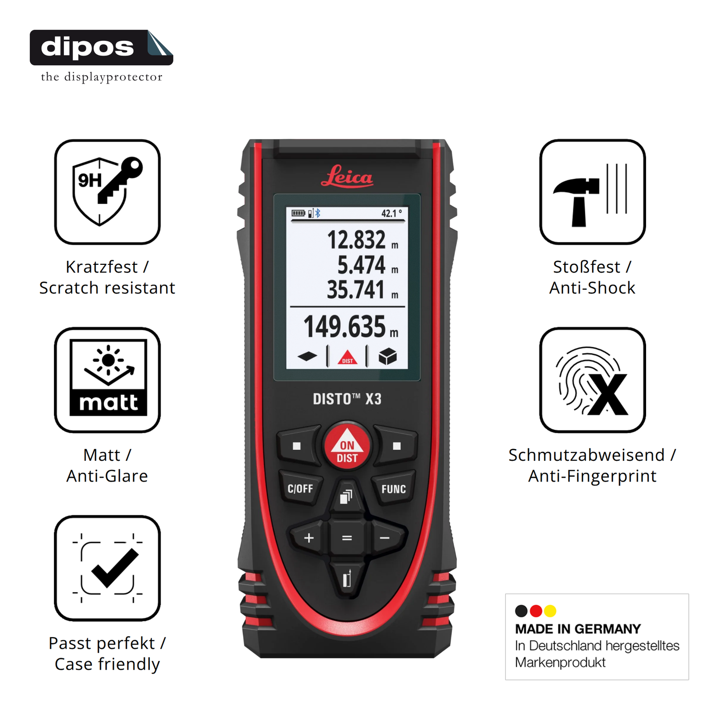 Displayschutz hergestellt in Deutschland, höchste Qualität made in Germany