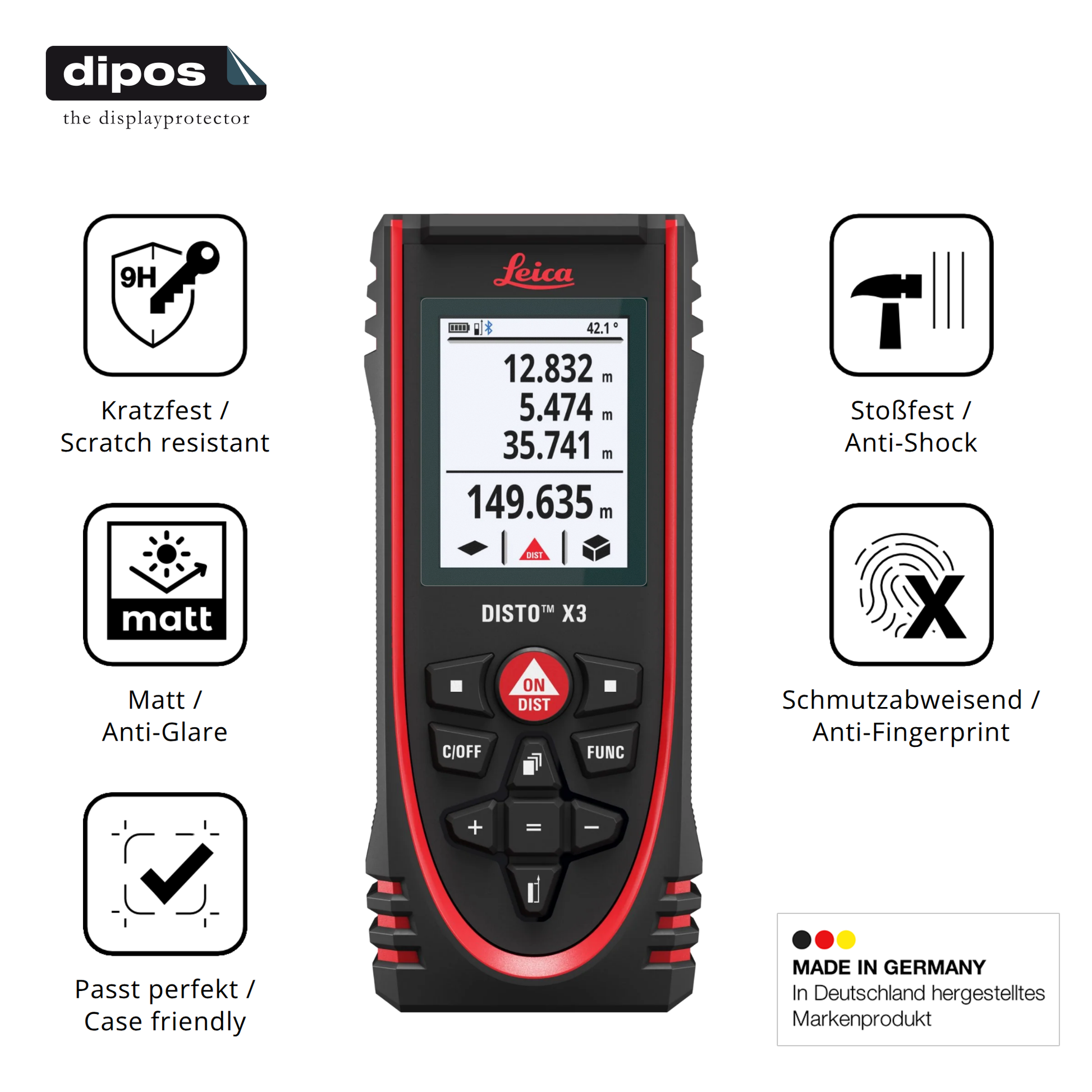 Displayschutz hergestellt in Deutschland, höchste Qualität made in Germany