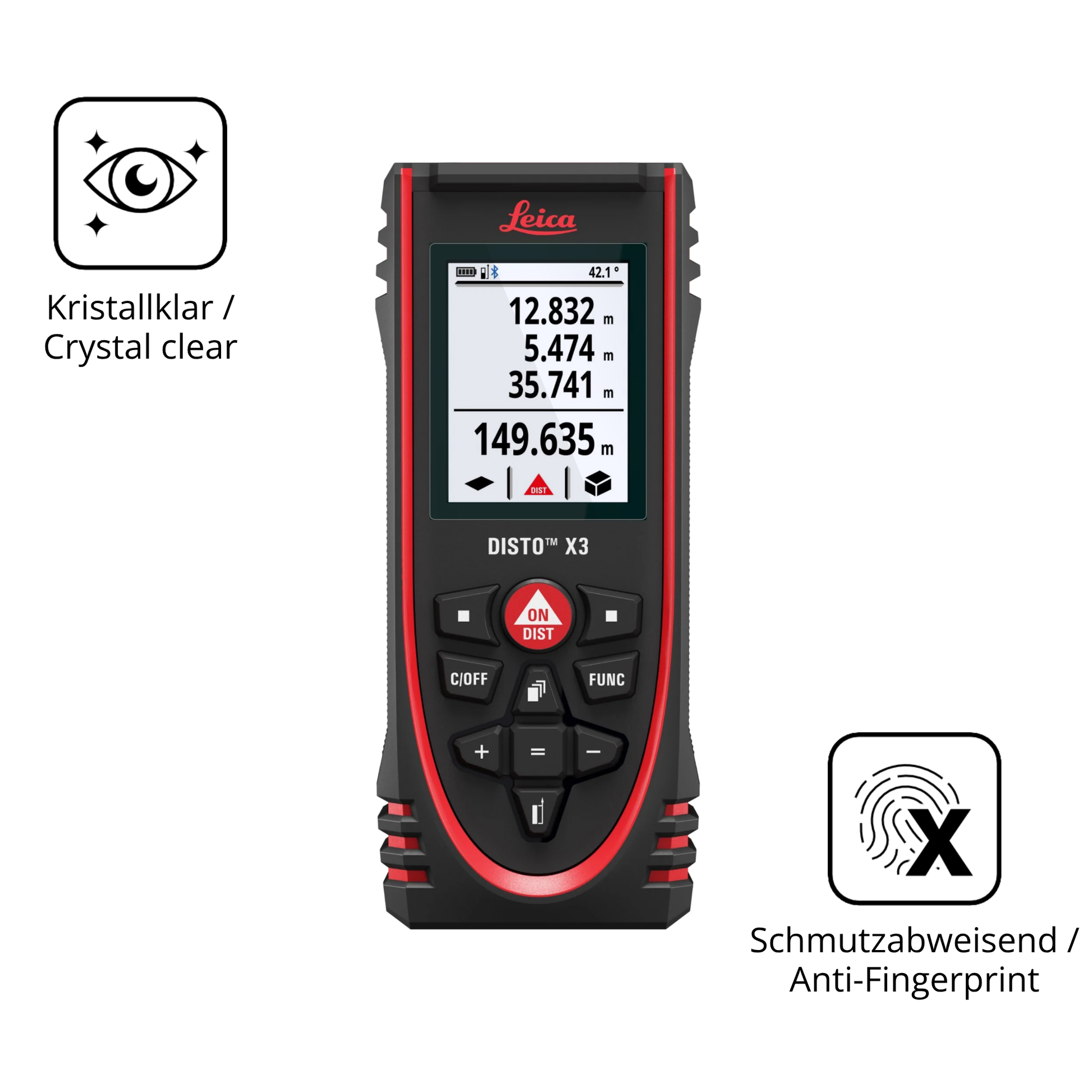 Flexible TPU-Folie passend zugeschnitten für Leica Disto X3, vollständige Abdeckung
