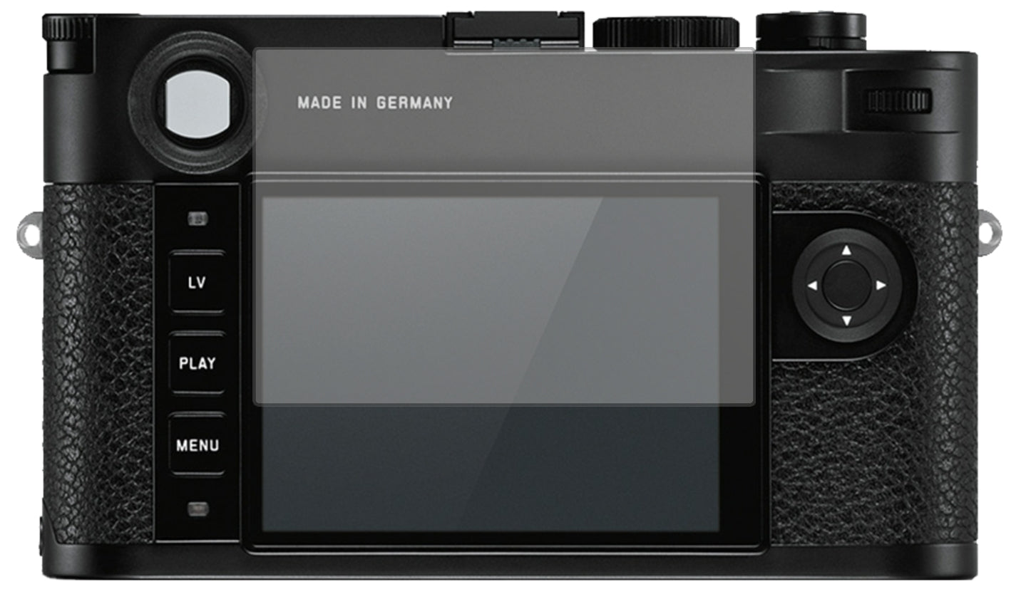 LeicaM10-P mit aufgebrachter dipos Displayschutzfolie, die lästige Fingerabdrücke minimiert