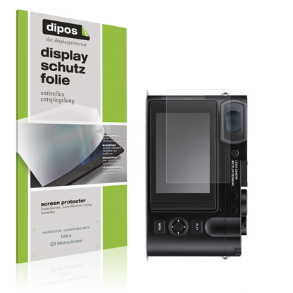 Matte Displayschutzfolie von dipos passend für Leica Q3 Monochrom, präziser Zuschnitt und blasenfrei montiert