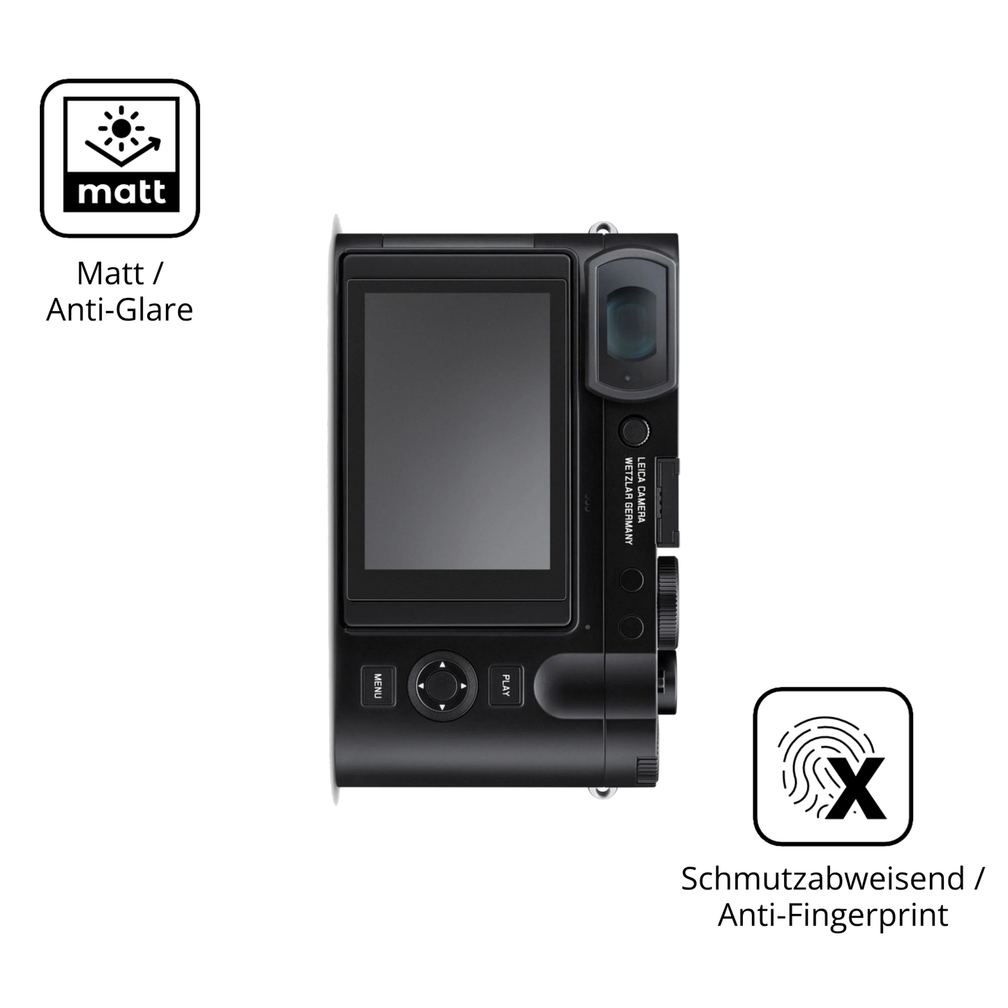 Dünne und entspiegelnde Folie passend zugeschnitten für Leica Q3 Monochrom