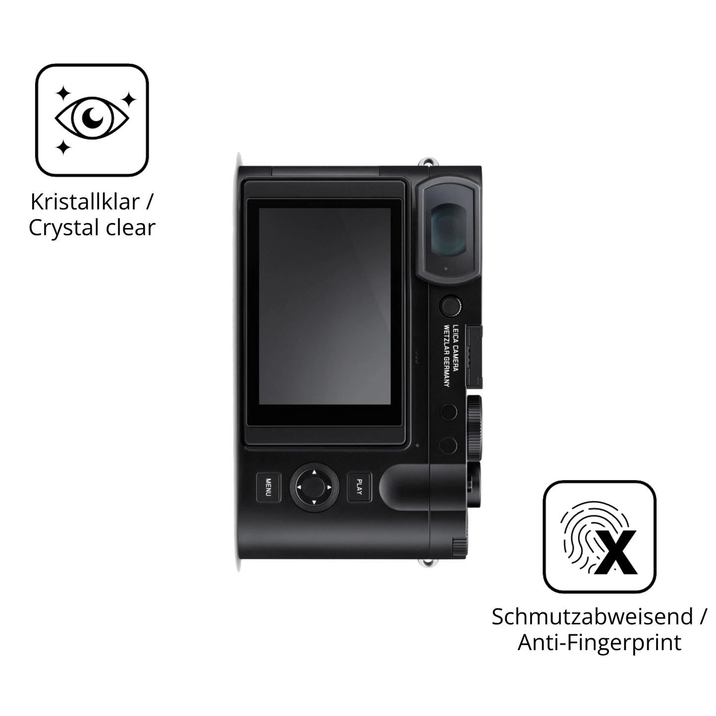 Flexible TPU-Folie passend zugeschnitten für Leica Q3 Monochrom, vollständige Abdeckung