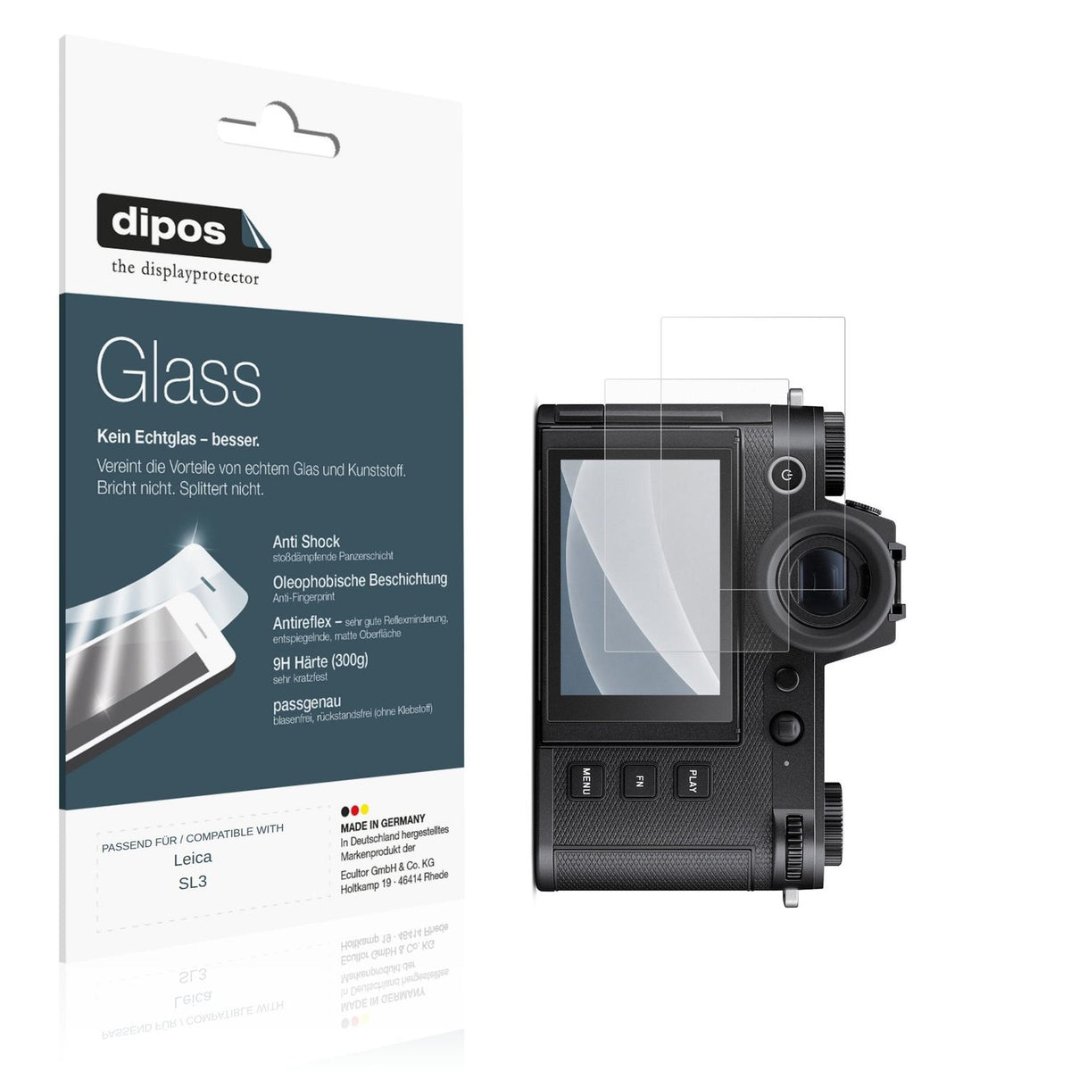 2x 9H Matte Screen Protector for Leica SL3 – Anti-Glare, Shatterproof | dipos