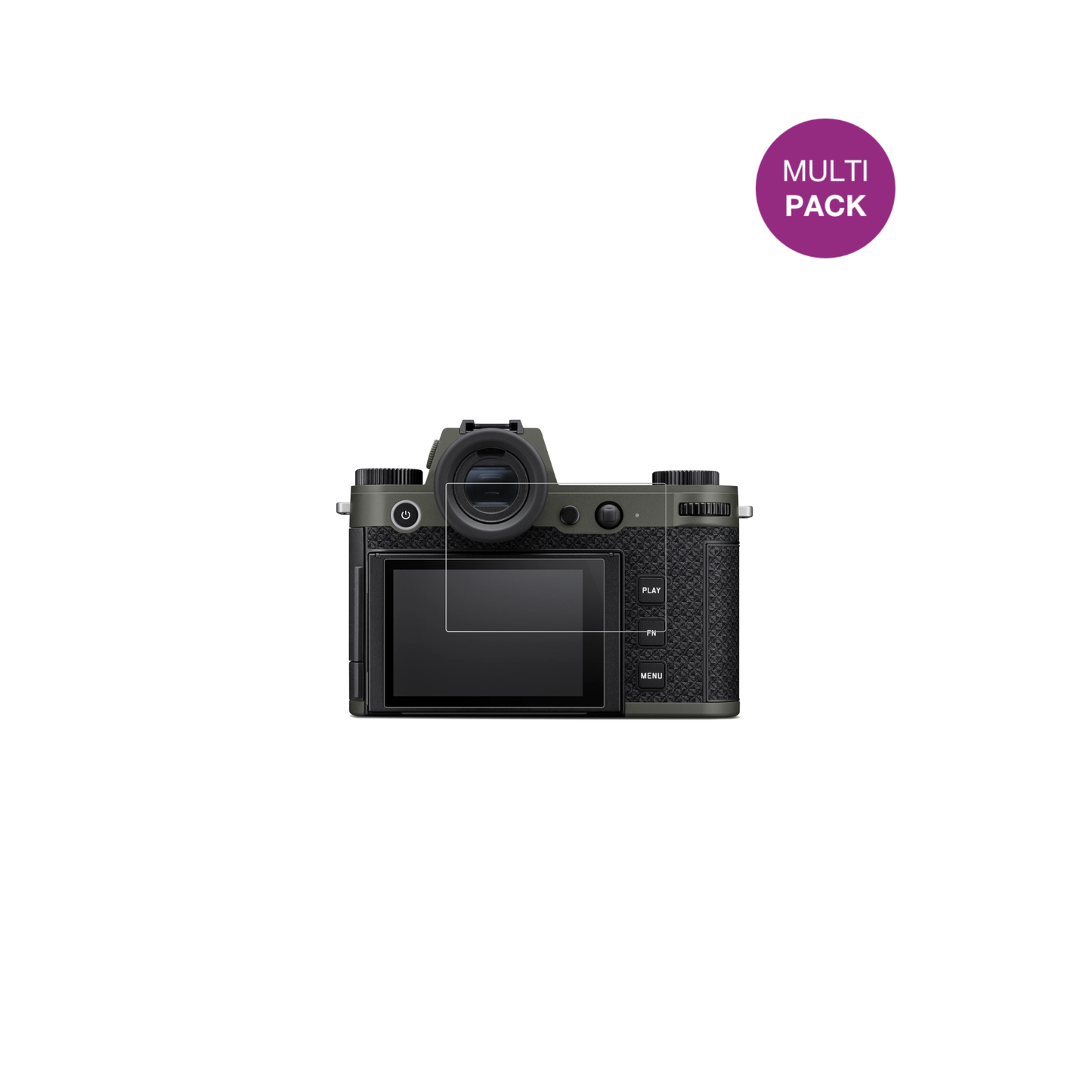 LeicaSL3 Reporter mit aufgebrachter dipos Displayschutzfolie, glasklare Darstellung ohne Einschränkungen