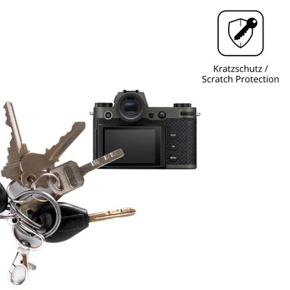 Schutz gegen Kratzer auf dem Leica SL3 Reporter Glas durch Schlüssel oder Ähnliches