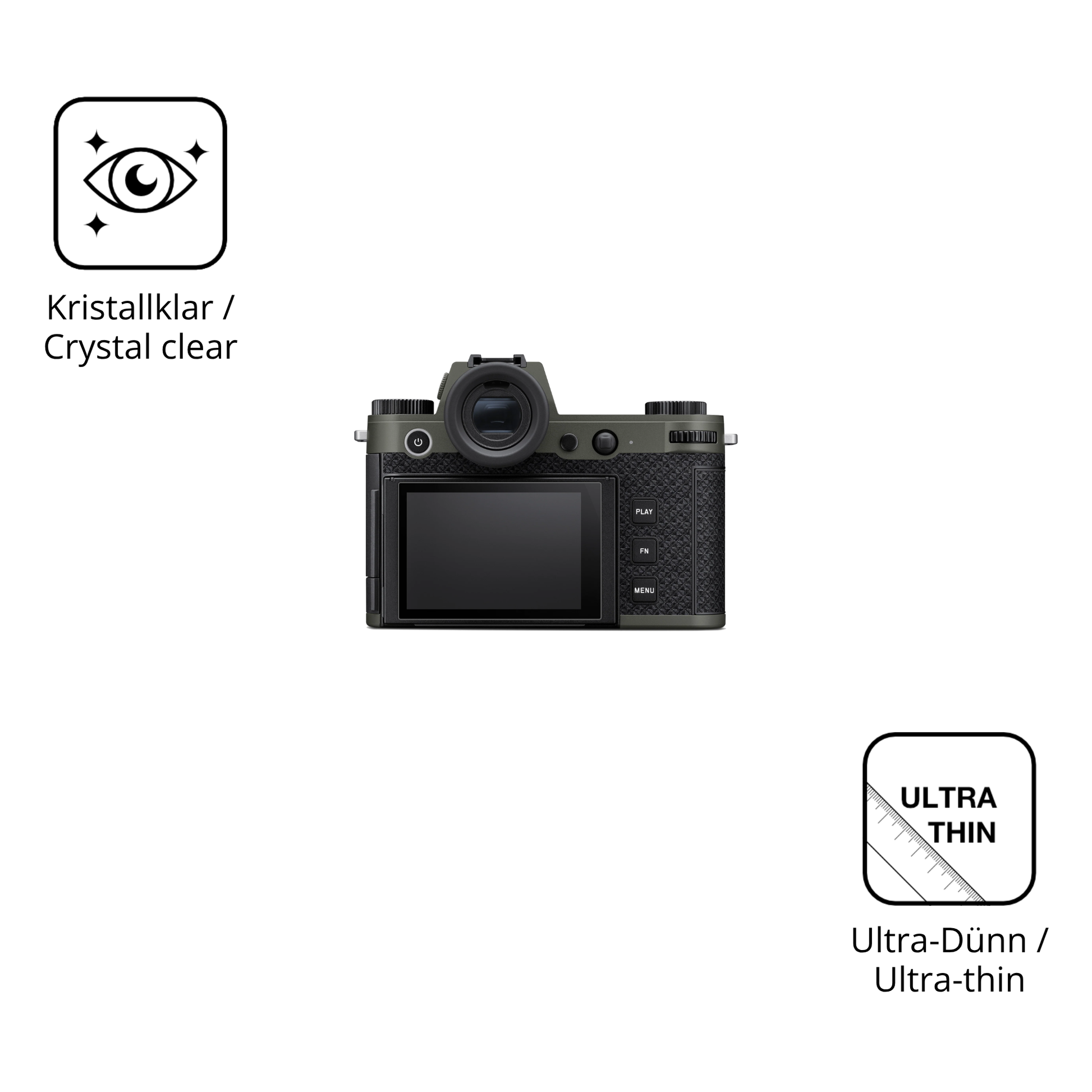 Dünne und klare Folie passend zugeschnitten für Leica SL3 Reporter