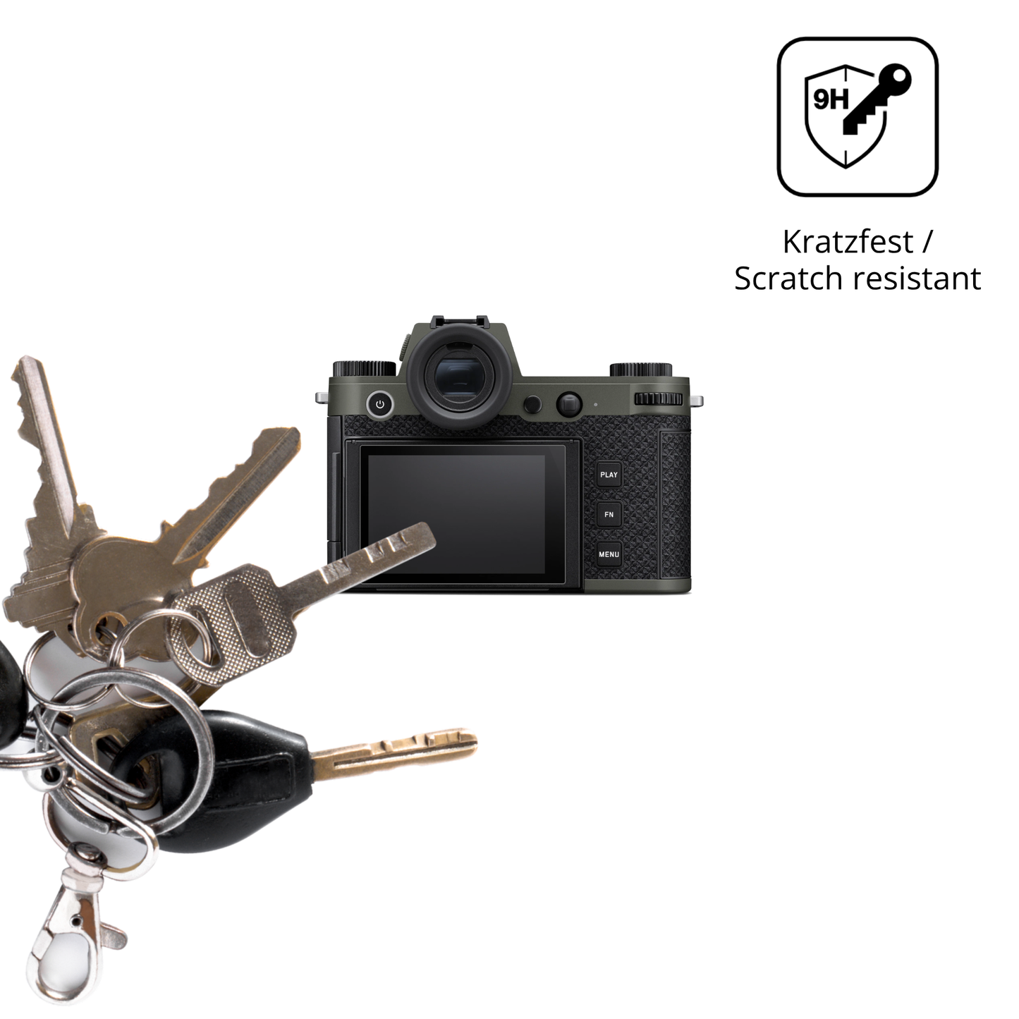 dipos Displayschutz für Leica SL3 Reporter, transparente Oberfläche, perfekte Passform auch für die Rundungen