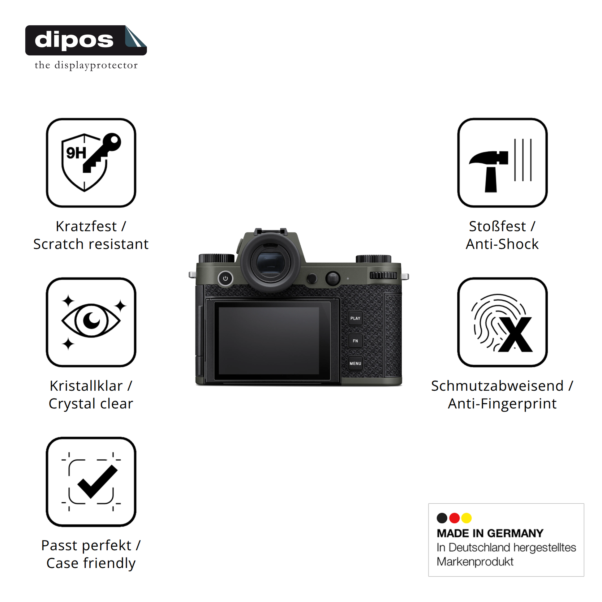 Displayschutz hergestellt in Deutschland, höchste Qualität made in Germany