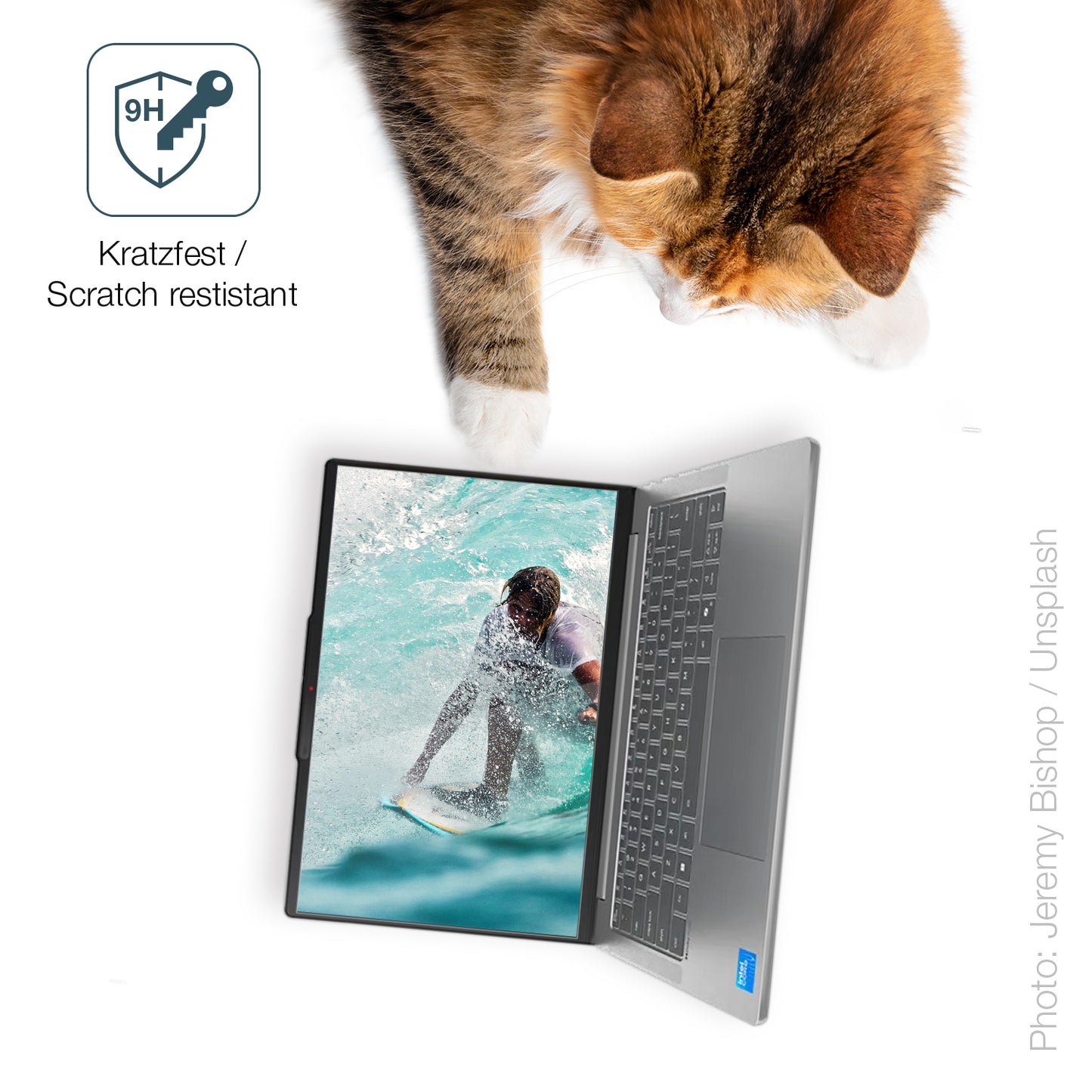 dipos Displayschutz für Lenovo IdeaPad Slim 5i 16 Zoll, transparente Oberfläche, perfekte Passform auch für die Rundungen