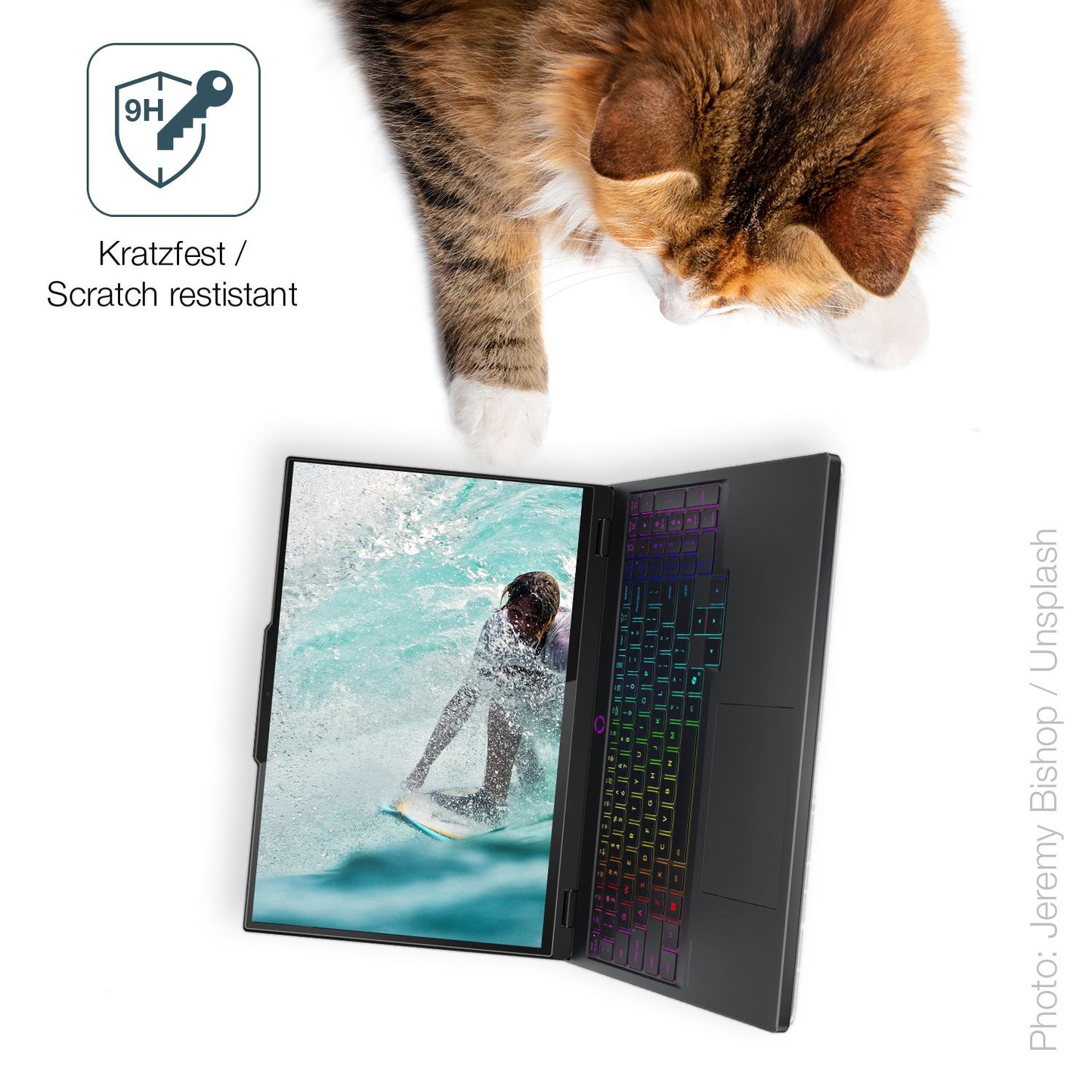 dipos Displayschutz für Lenovo Legion 5 15IRX10, transparente Oberfläche, perfekte Passform auch für die Rundungen