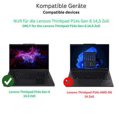2x Screen Protector for Lenovo Thinkpad P14s Gen 6 14.5 Zoll Protection Crystal