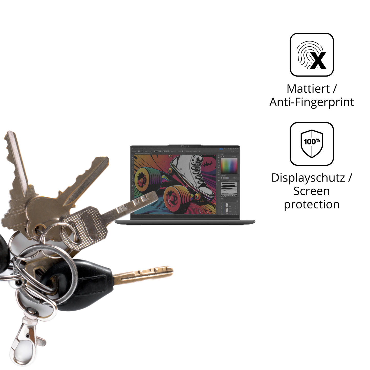 dipos Displayschutz für Lenovo Yoga 7 2-in-1 14IML9, mattierte Oberfläche, Blickschutzfilter und perfekter Passform