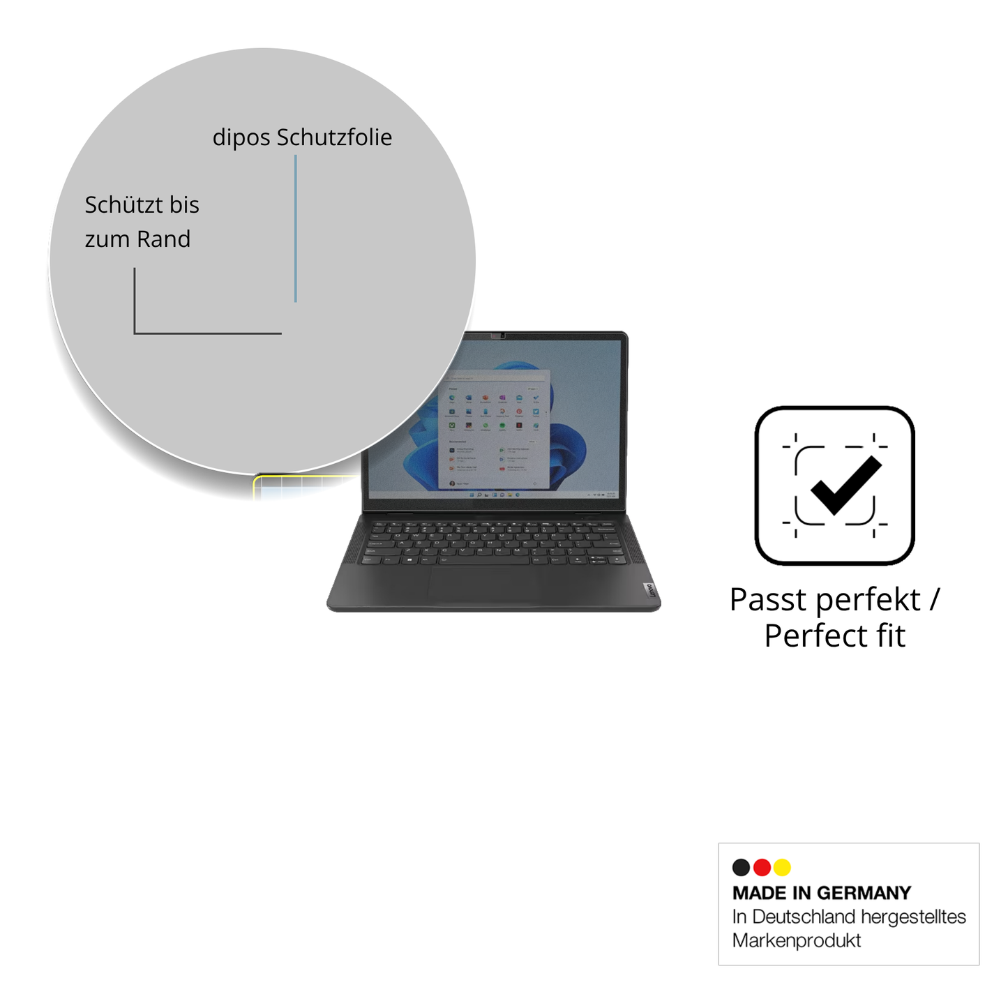 Schutz gegen Kratzer auf dem lenovo13w yoga gen 2 Glas durch Schlüssel oder Ähnliches
