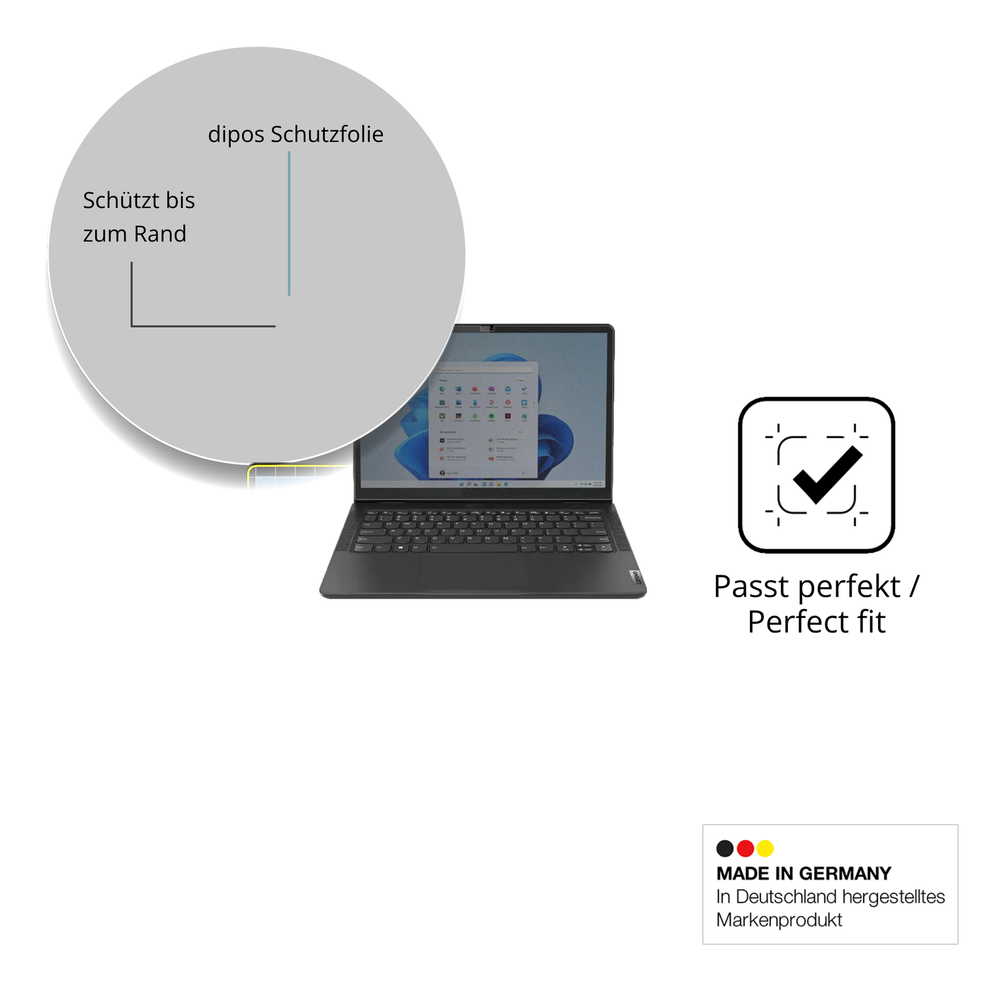 Schutz gegen Kratzer auf dem lenovo13w yoga gen 2 Glas durch Schlüssel oder Ähnliches