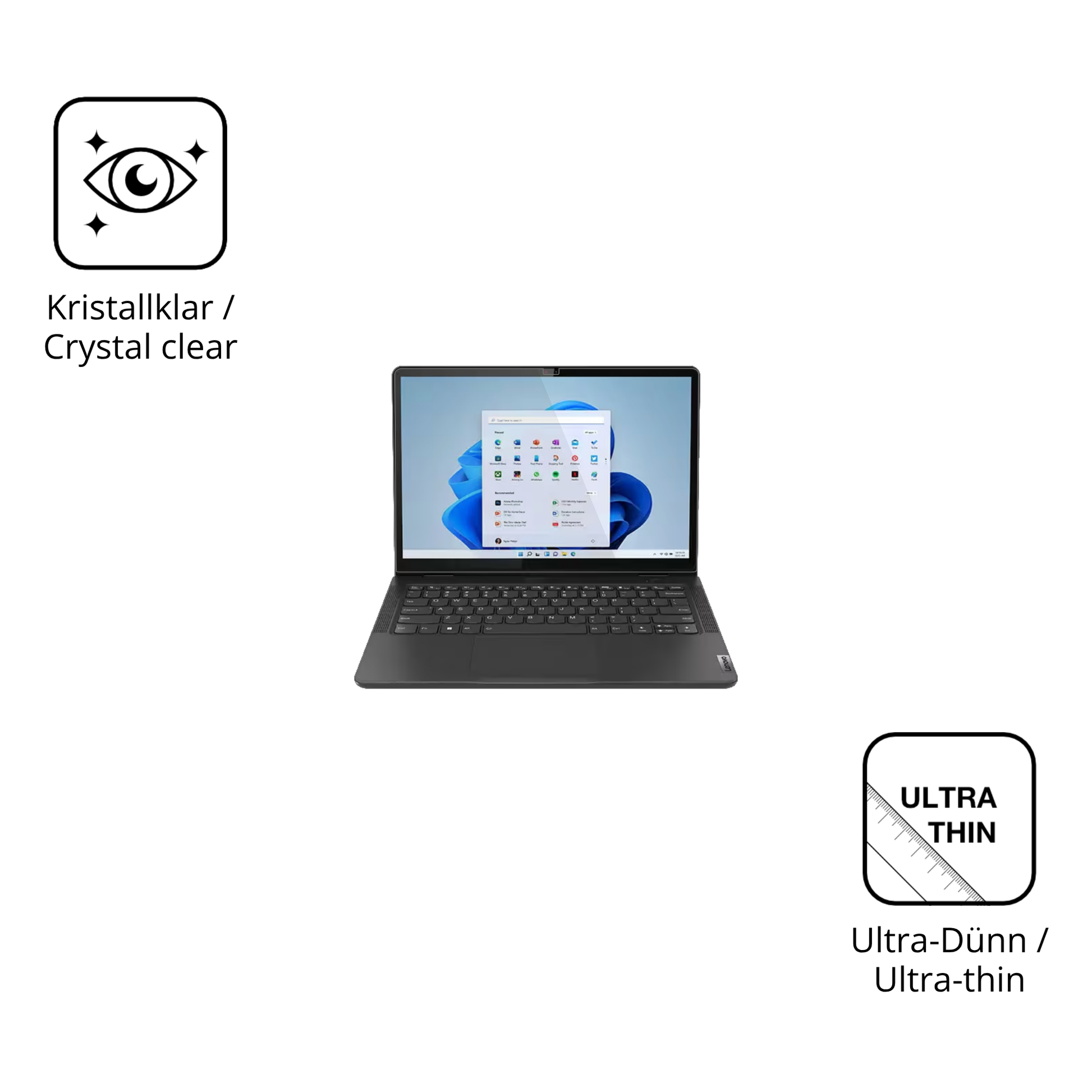 Dünne und klare Folie passend zugeschnitten für lenovo13w yoga gen 2