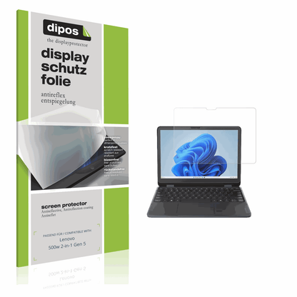 Matte Displayschutzfolie von dipos passend für Lenovo 500w 2-in-1 Gen 5, präziser Zuschnitt und blasenfrei montiert