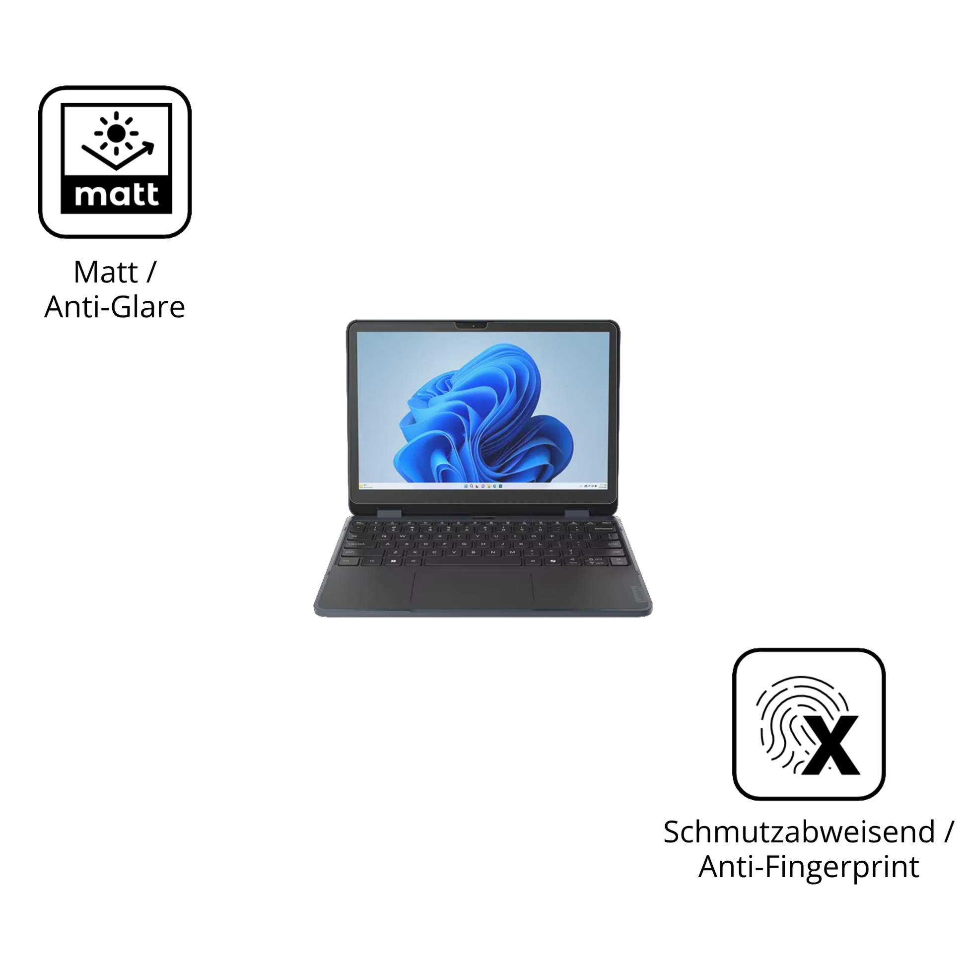 9H Hartbeschichtete, flexible Folie passend zugeschnitten für Lenovo 500w 2-in-1 Gen 5