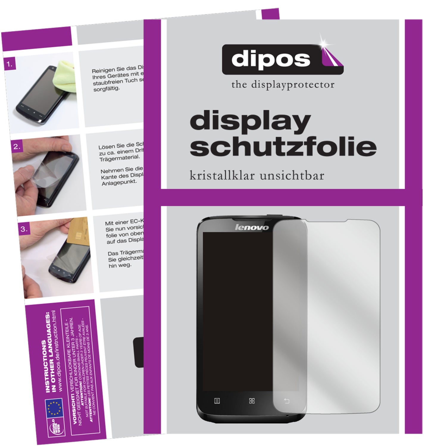 Kristallklare, dünne Schutzfolie: Kratzfest & passgenau für Lenovo-A316i