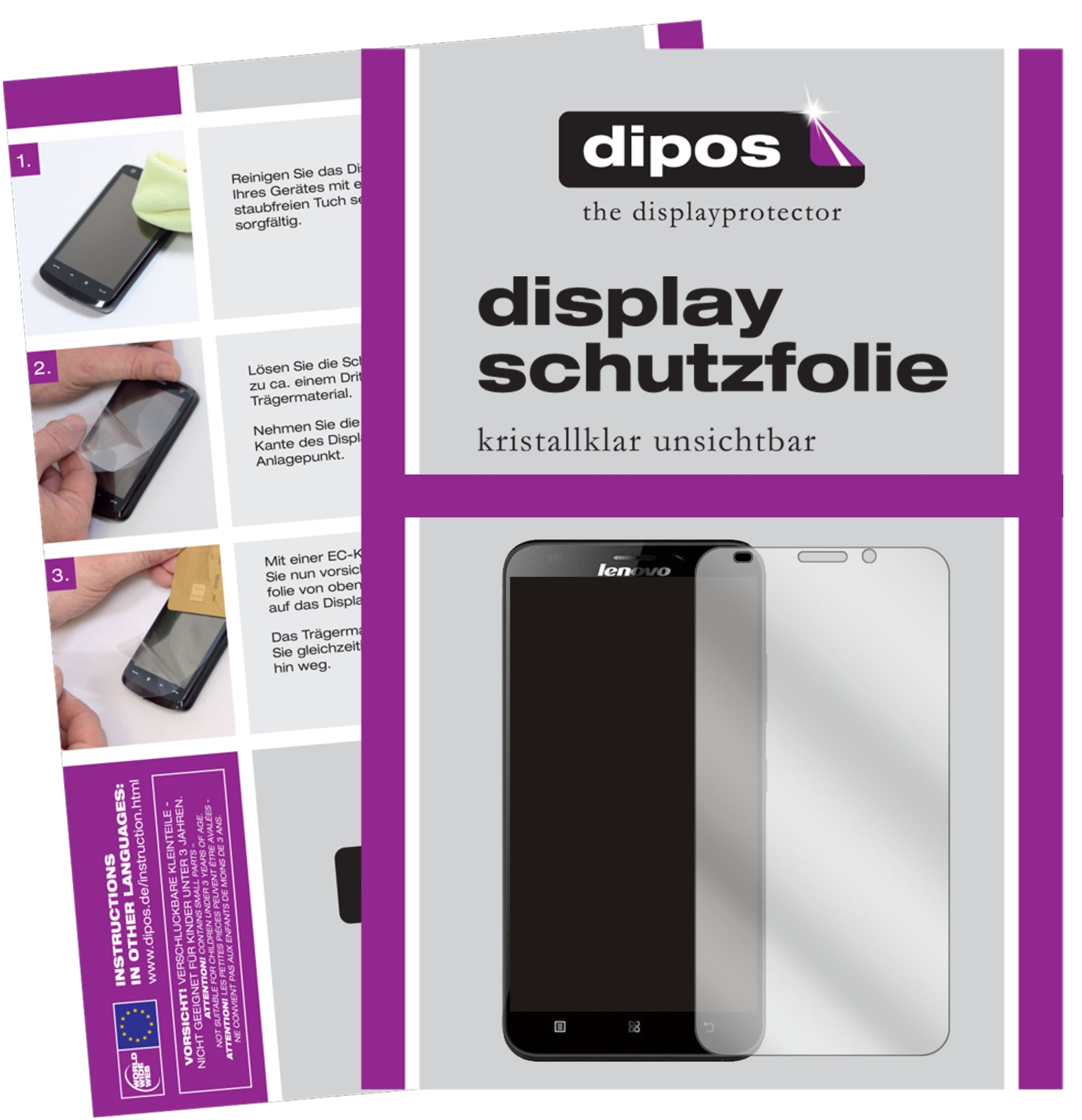 Kristallklare, dünne Schutzfolie: Kratzfest & passgenau für Lenovo-A916