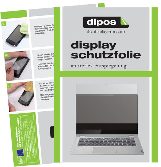 Matte Displayschutzfolie von dipos passend für Lenovo Ideapad C340 14 Zoll, präziser Zuschnitt und blasenfrei montiert