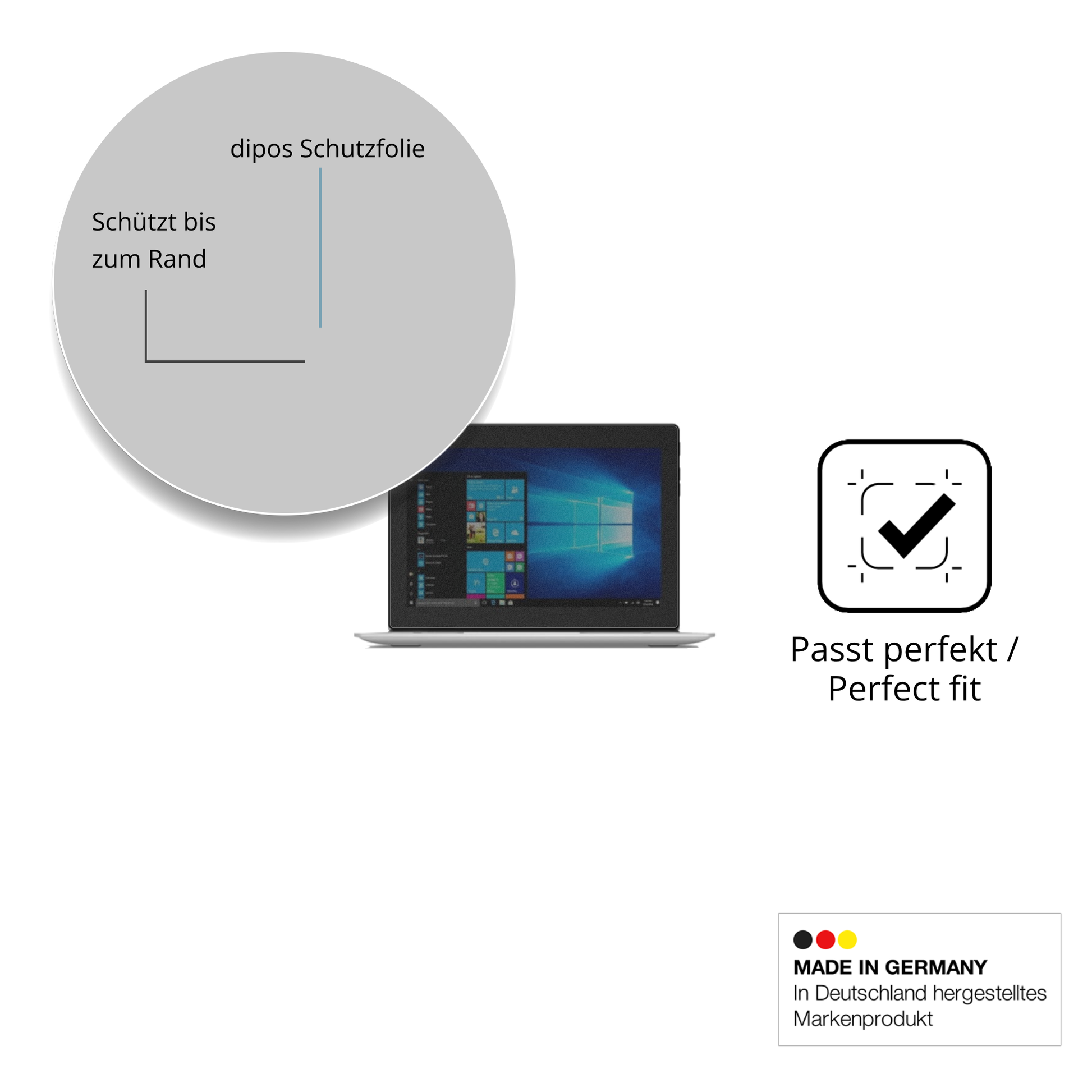 Schutz gegen Kratzer auf dem Lenovo IdeaPad D330 Glas durch Schlüssel oder Ähnliches