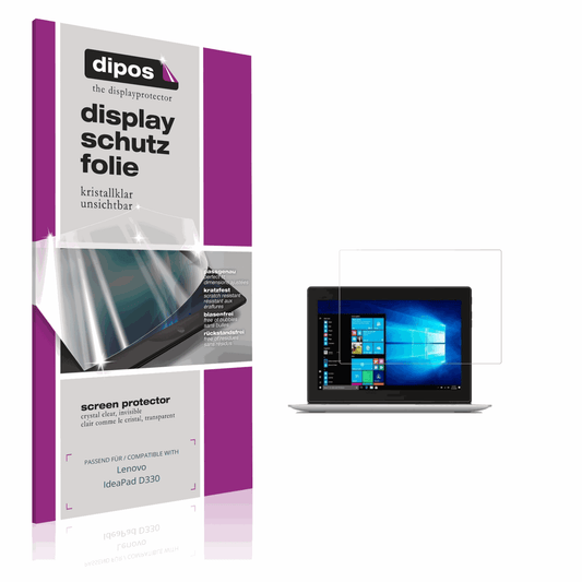 Klare Displayschutzfolie von dipos passend für Lenovo IdeaPad D330, präziser Zuschnitt und blasenfrei montiert