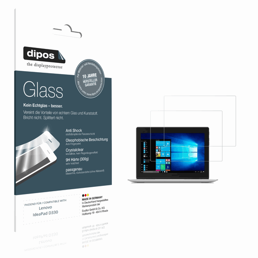 Klare Displayschutzfolie von dipos passend für Lenovo IdeaPad D330, 9H kratzfest und blasenfrei montiert