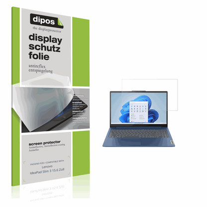 Matte Displayschutzfolie von dipos passend für Lenovo IdeaPad Slim 3 15.6 Zoll, präziser Zuschnitt und blasenfrei montiert