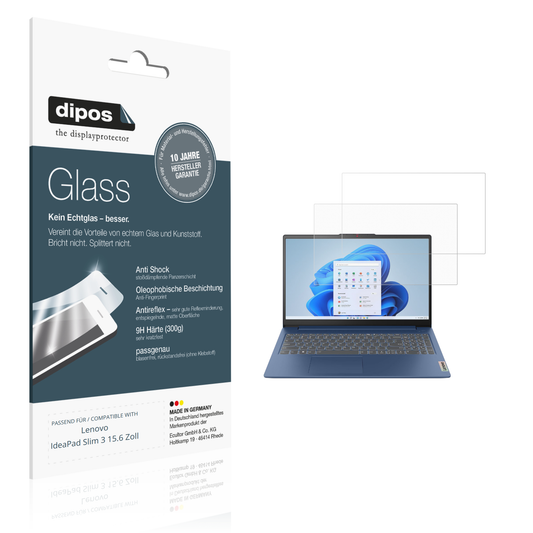 Matte Displayschutzfolie von dipos passend für Lenovo IdeaPad Slim 3 15.6 Zoll, 9H kratzfest und blasenfrei montiert