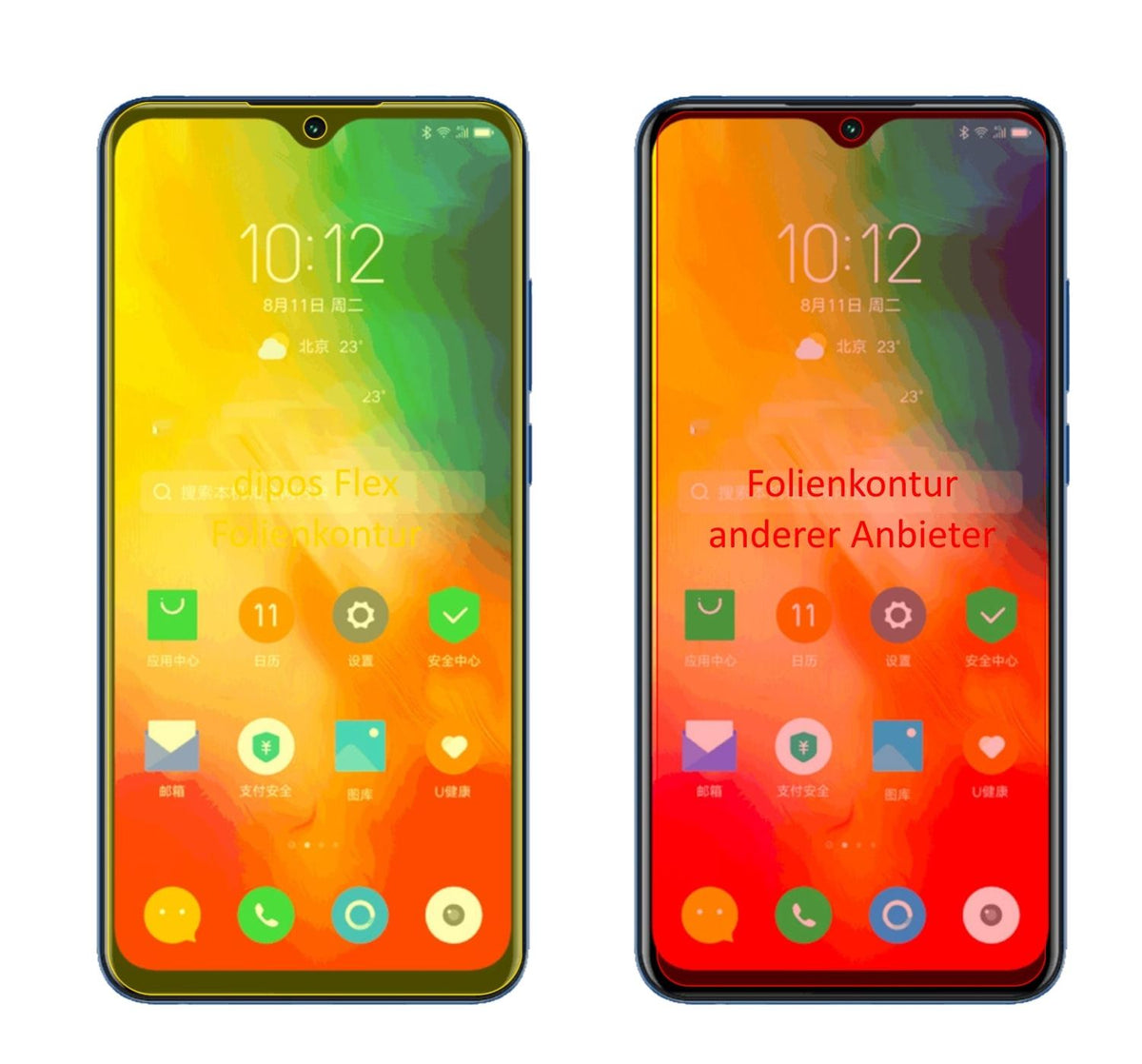 3x Screen Protector for Lenovo K6 Enjoy Protective Film covers 100% dipos Flex