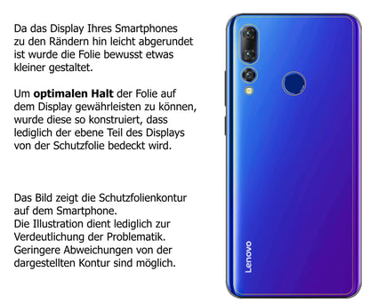 2x Schutzfolie matt für Lenovo K6 Enjoy Rückseite Display-Schutzfolie