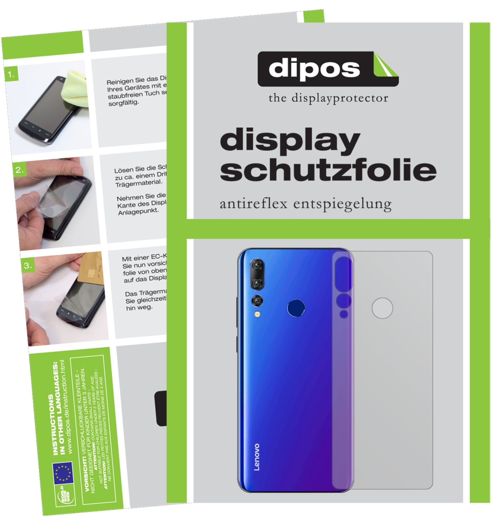Mattes Panzerglas: Entspiegelte, dünne Folie, Fingerabdruckresistenz und Bildschirmschutz für Lenovo-K6 Enjoy Rückseite