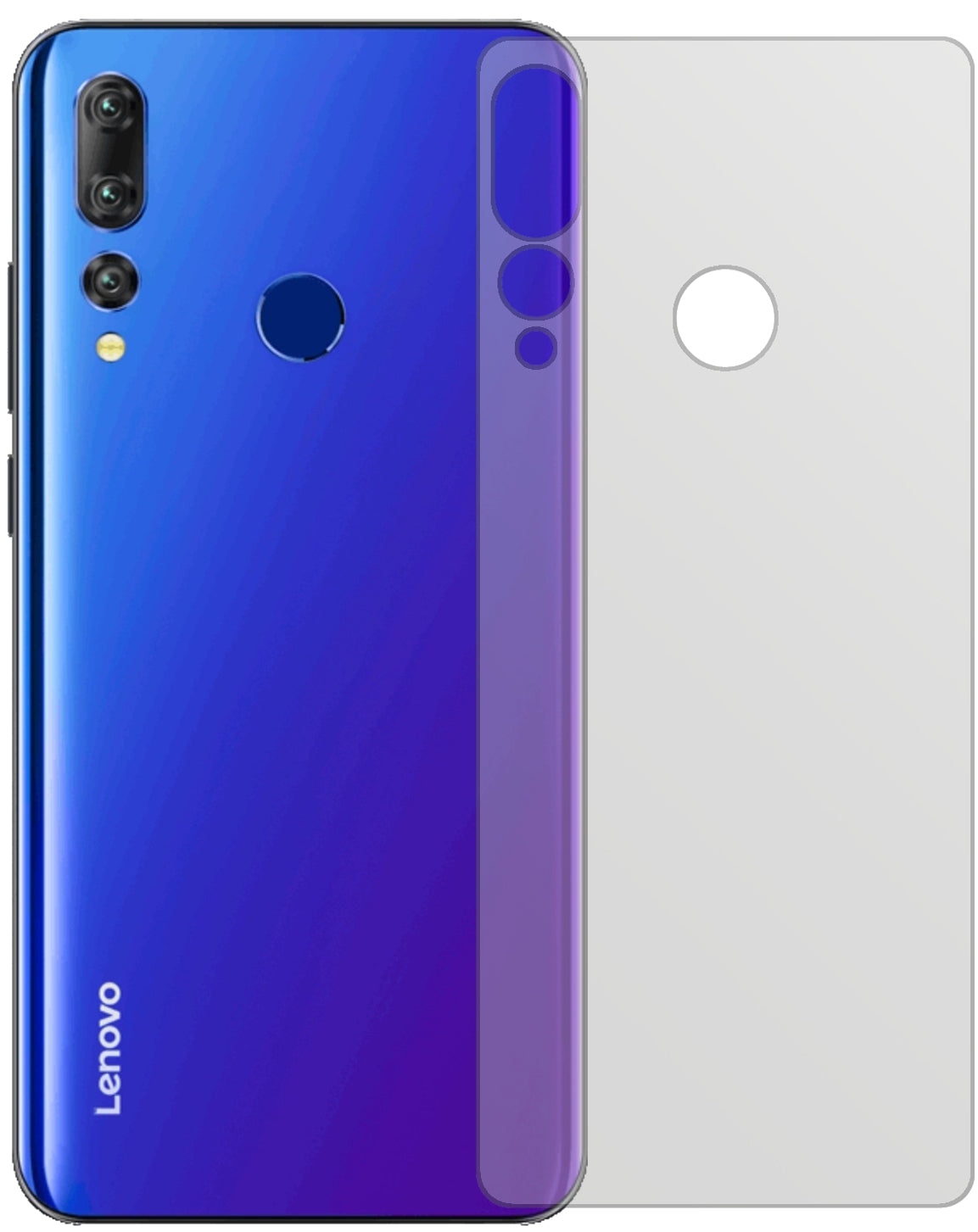 LenovoK6 Enjoy Rückseite mit aufgebrachter dipos Displayschutzfolie, die lästige Fingerabdrücke minimiert
