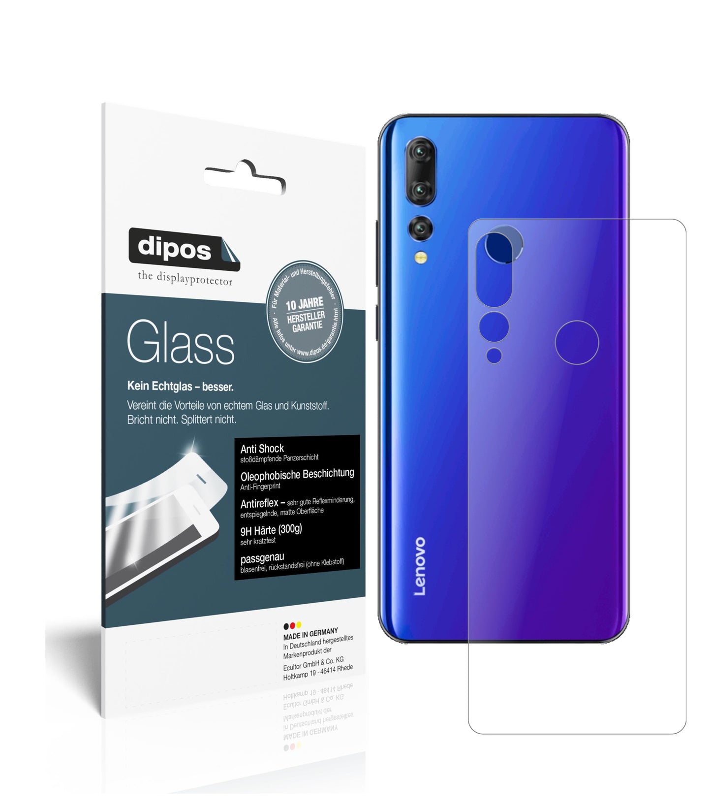 Mattes Panzerglas: Schutz vor Brüchen, Fingerabdrücken und Bildschirmblendung für Lenovo-K6 Enjoy Rückseite