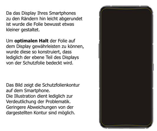 Schutzfolie mit optimaler Passform, zur Verwendung mit Hüllen geeignet