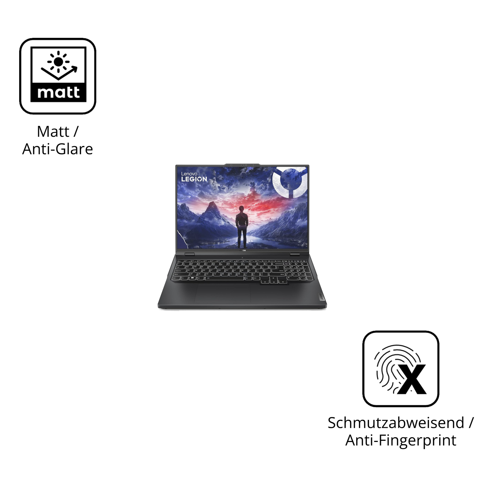 Dünne und entspiegelnde Folie passend zugeschnitten für Lenovo Legion Pro 5 16 Zoll