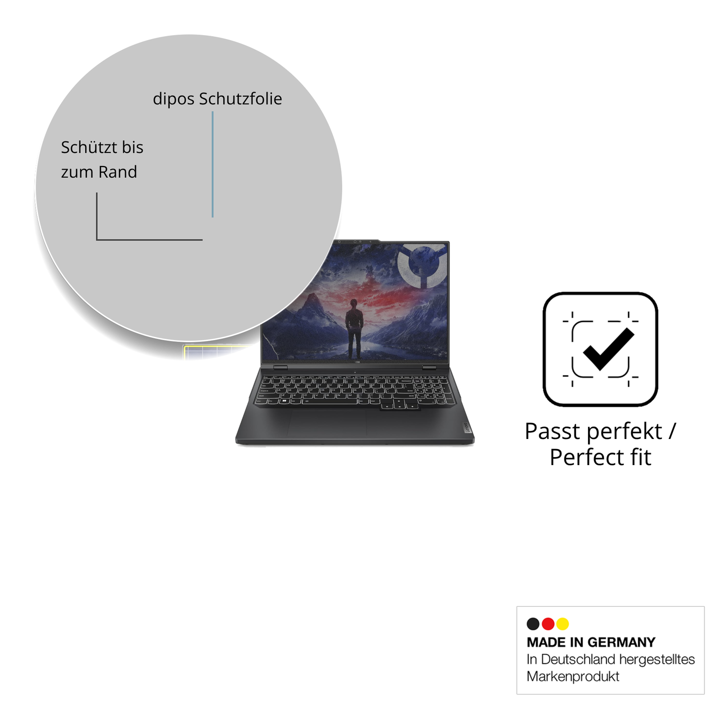 Schutz gegen Kratzer auf dem Lenovo Legion Pro 5 16 Zoll Glas durch Schlüssel oder Ähnliches