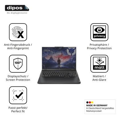 Privatsphäre-Schutz durch Sichtschutz-Folie passend zugeschnitten für Lenovo Legion Pro 5 16 Zoll
