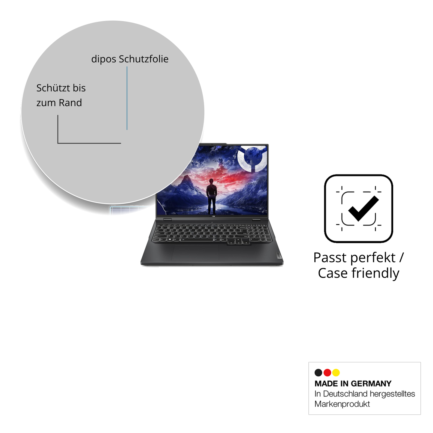 Besonders flexibler Displayschutz mit Anti-Shock-Schicht im Materialmix