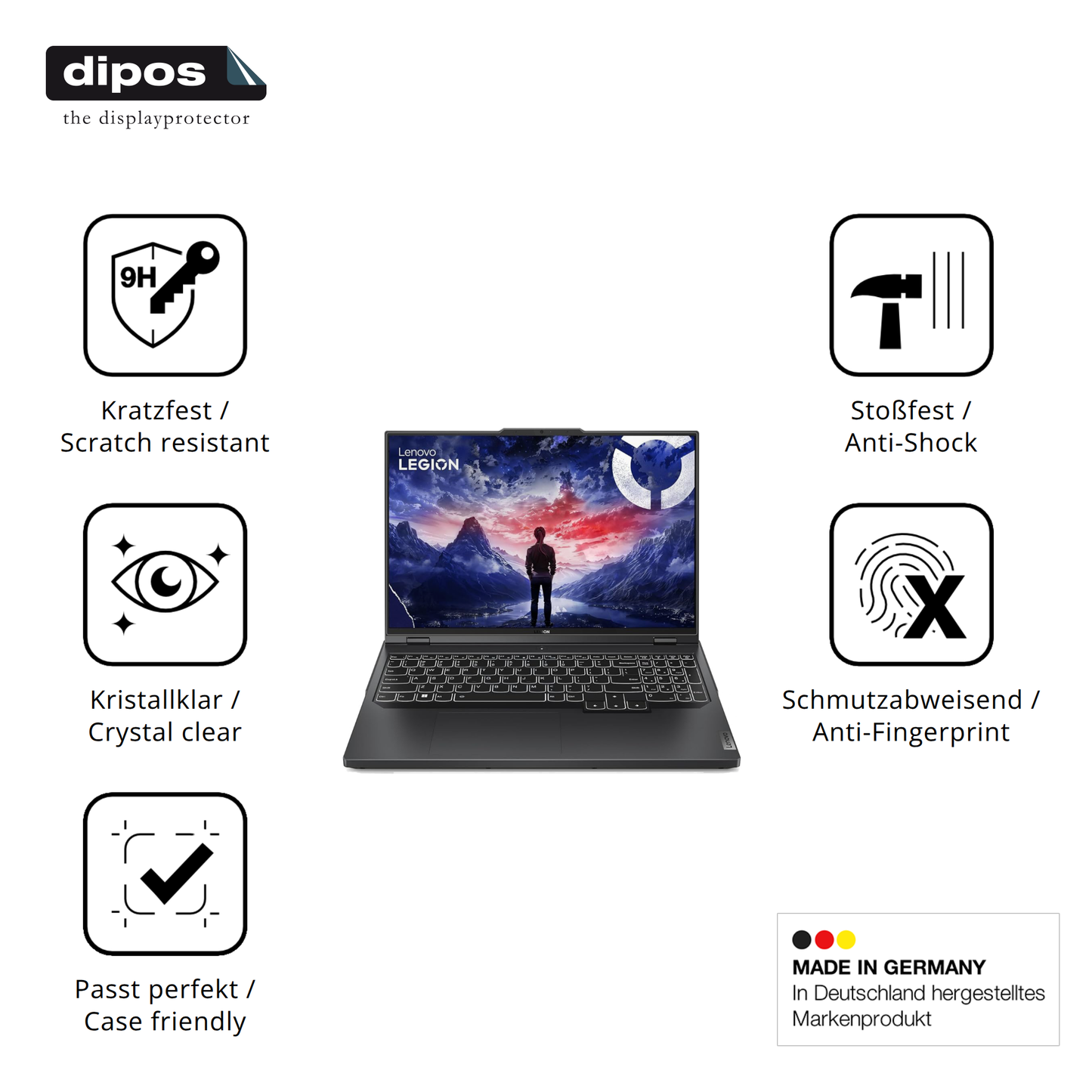 Displayschutz hergestellt in Deutschland, höchste Qualität made in Germany