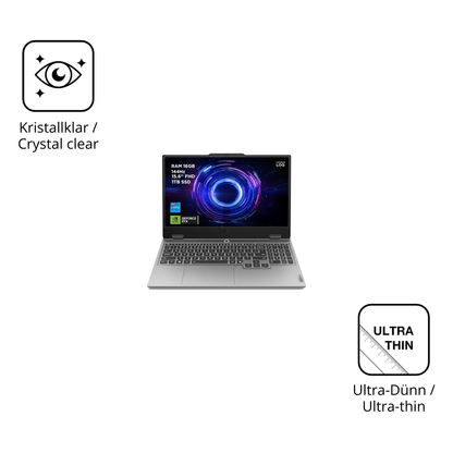 Dünne und klare Folie passend zugeschnitten für Lenovo LOQ Gaming AI 15.6 Zoll