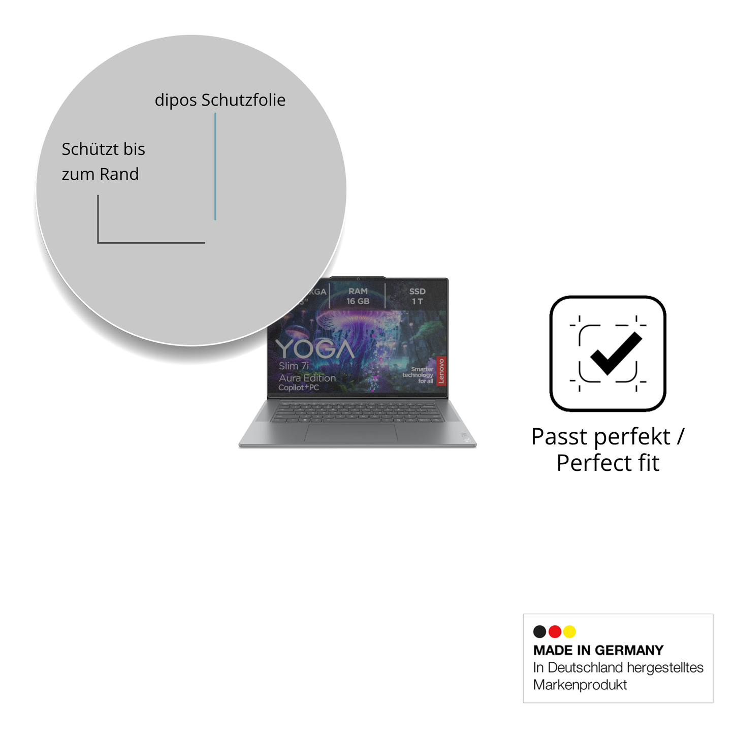 Schutz gegen Kratzer auf dem Lenovo Slim 7i Ultra Gen 11 14 Zoll Glas durch Schlüssel oder Ähnliches