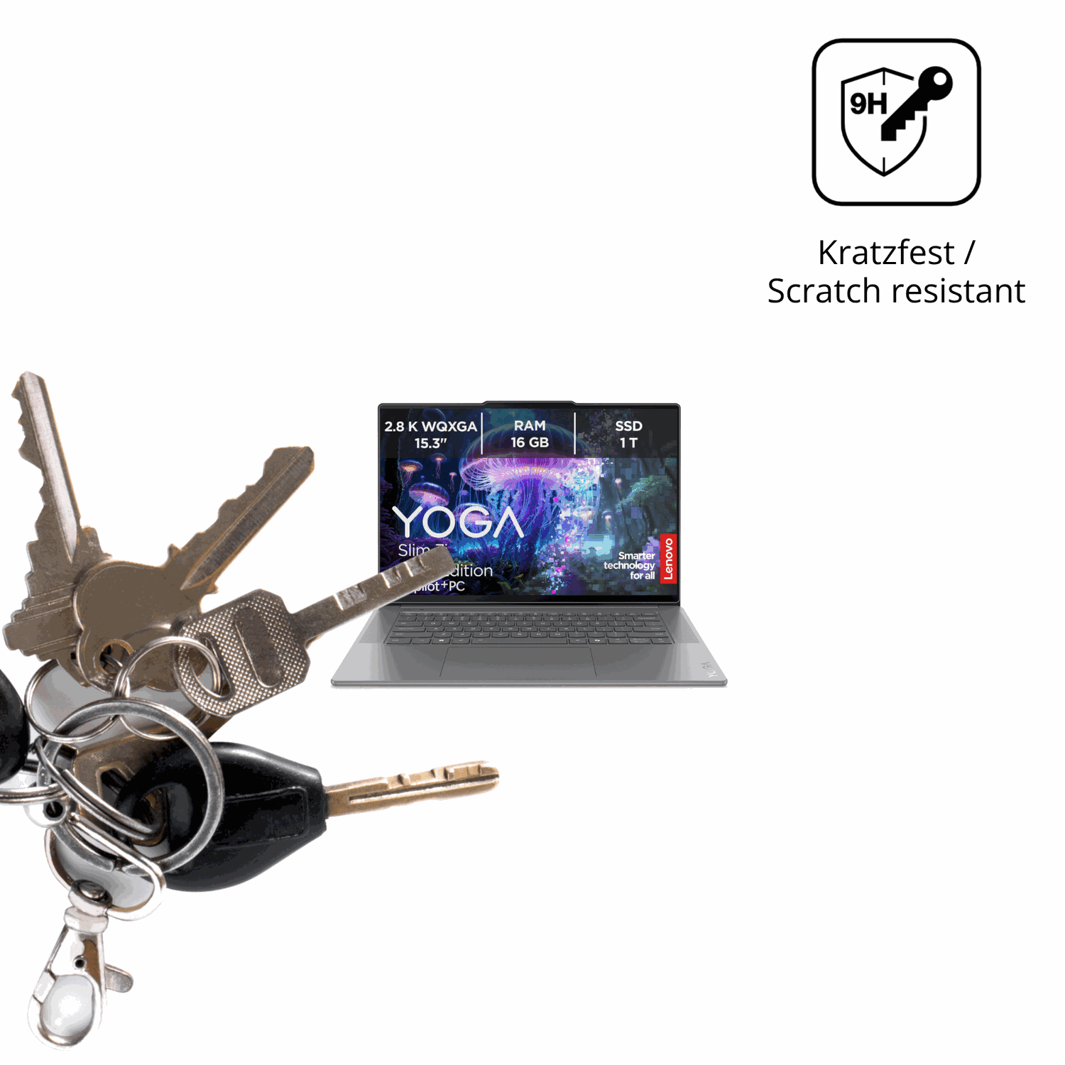 dipos Displayschutz für Lenovo Slim 7i Ultra Gen 11 14 Zoll, transparente Oberfläche, perfekte Passform auch für die Rundungen