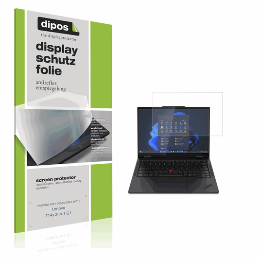 Matte Displayschutzfolie von dipos passend für Lenovo T14s 2-in-1 G1, präziser Zuschnitt und blasenfrei montiert