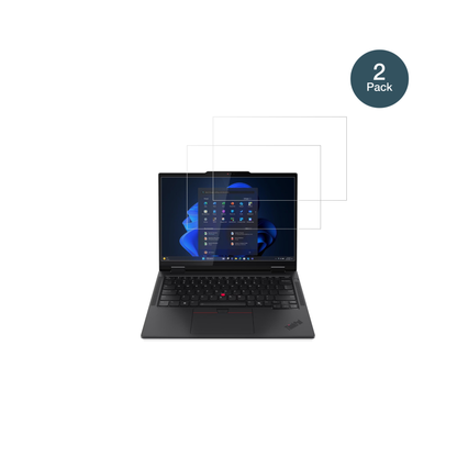 LenovoT14s 2-in-1 G1 mit aufgebrachter dipos Flex Schutzfolie, glasklare Darstellung ohne Einschränkungen