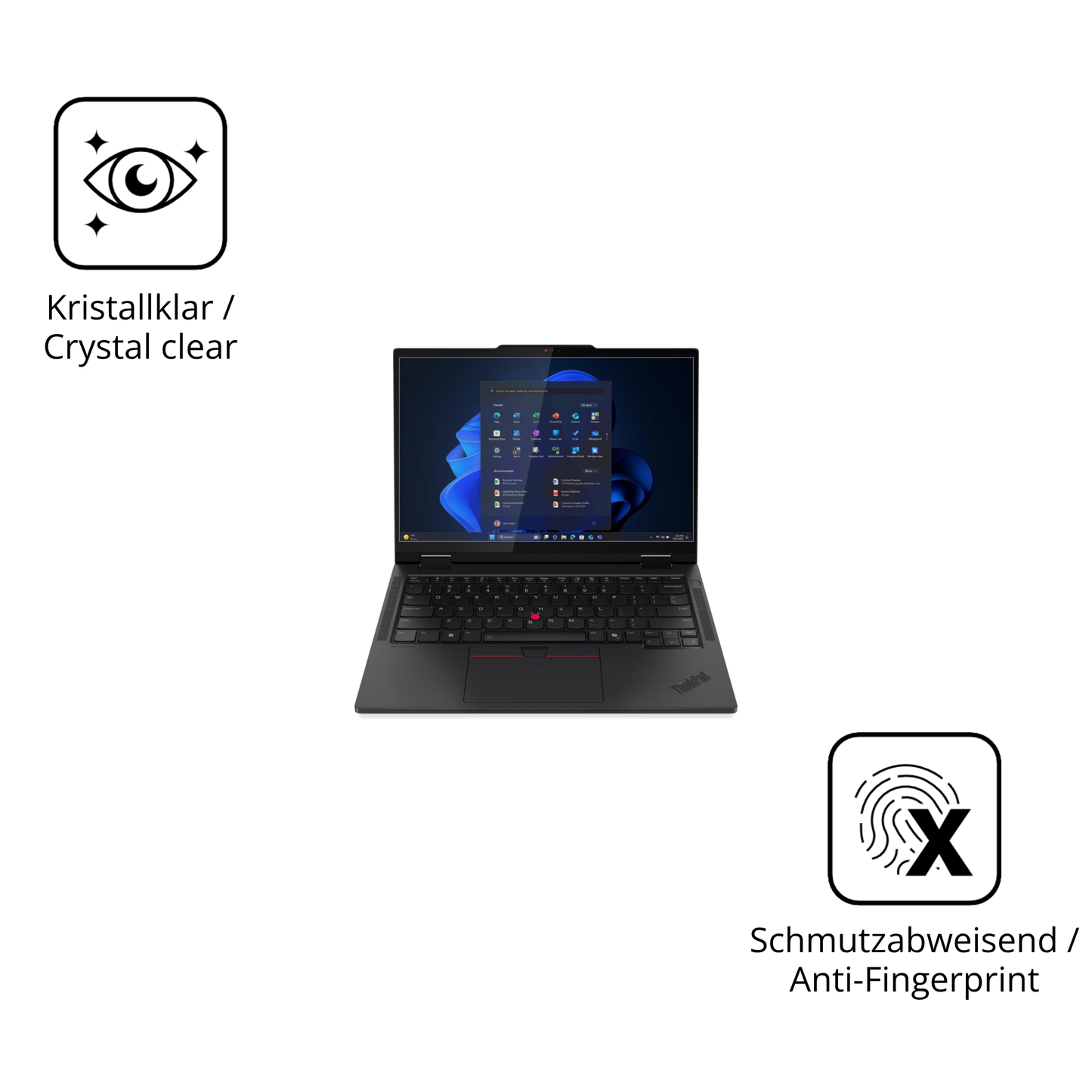 Flexible TPU-Folie passend zugeschnitten für Lenovo T14s 2-in-1 G1, vollständige Abdeckung